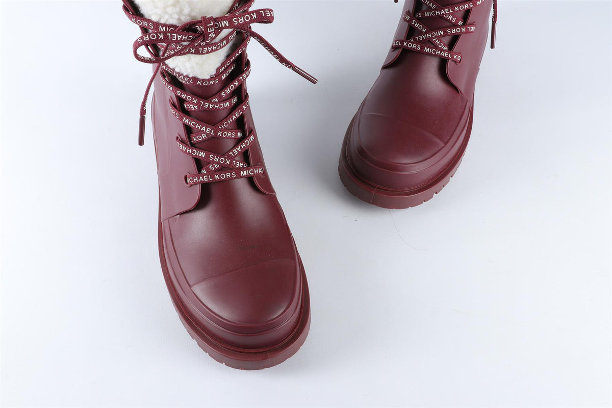 MICHAEL MICHAEL KORS BURGUNDY RUBBER BOOTS EU 39 UK 6 US 9