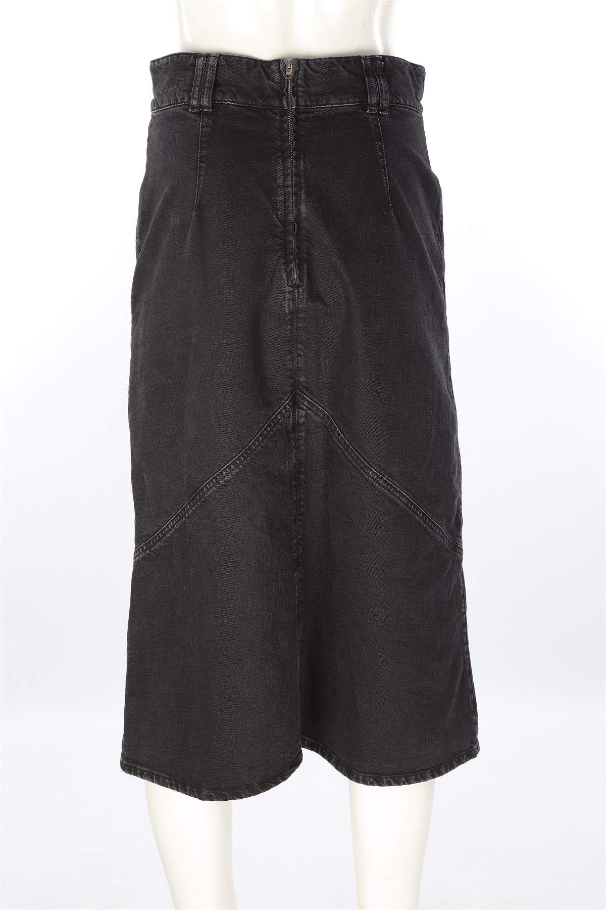 ISABEL MARANT BLACK DENIM MIDI SKIRT FR 40 UK 12