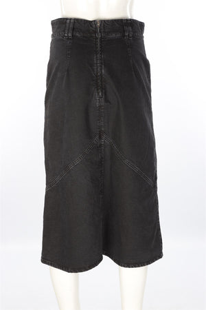 ISABEL MARANT BLACK DENIM MIDI SKIRT FR 40 UK 12