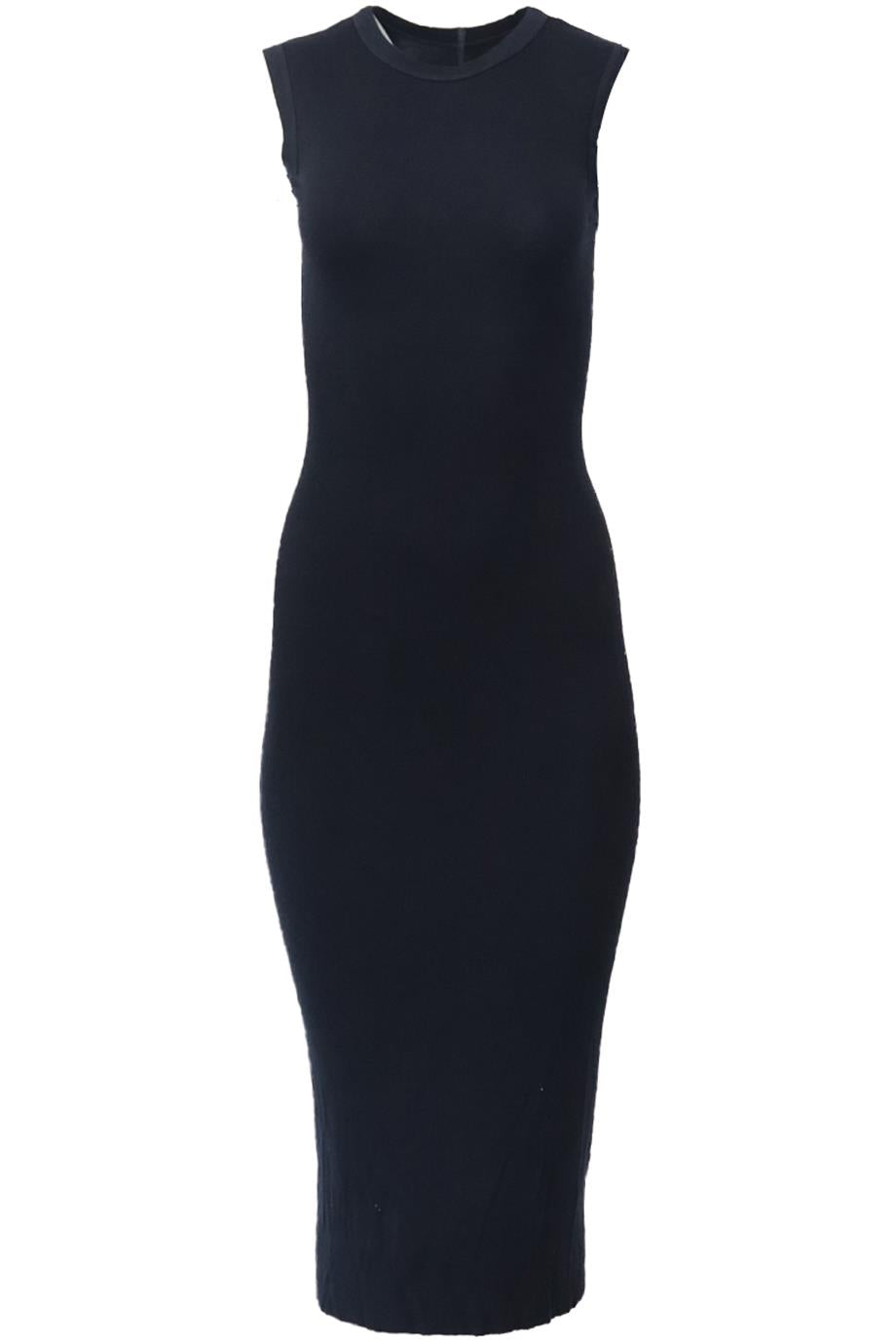 ENZA COSTA RIBBED STRETCH JERSEY MIDI DRESS SMALL