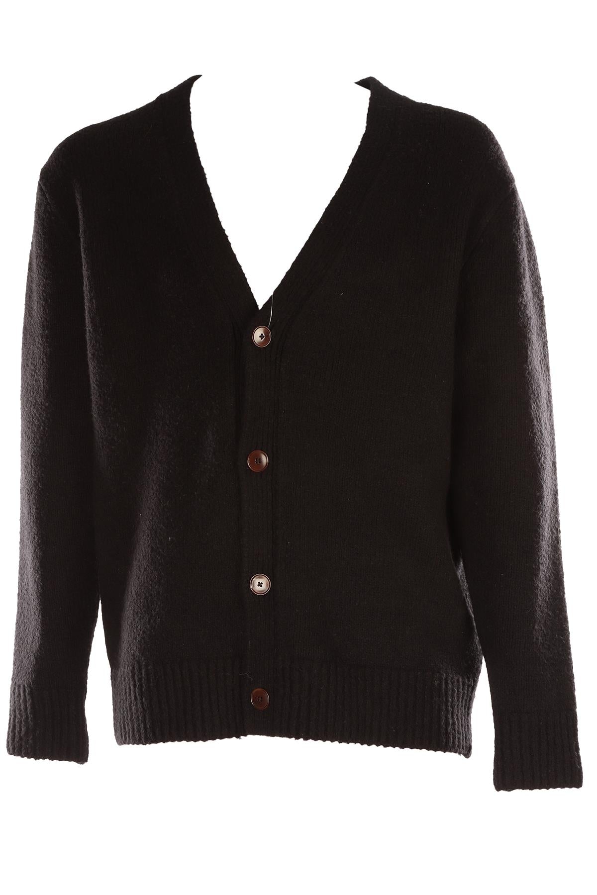 ACNE STUDIOS BLACK MEN'S WOOL CARDIGAN XSMALL