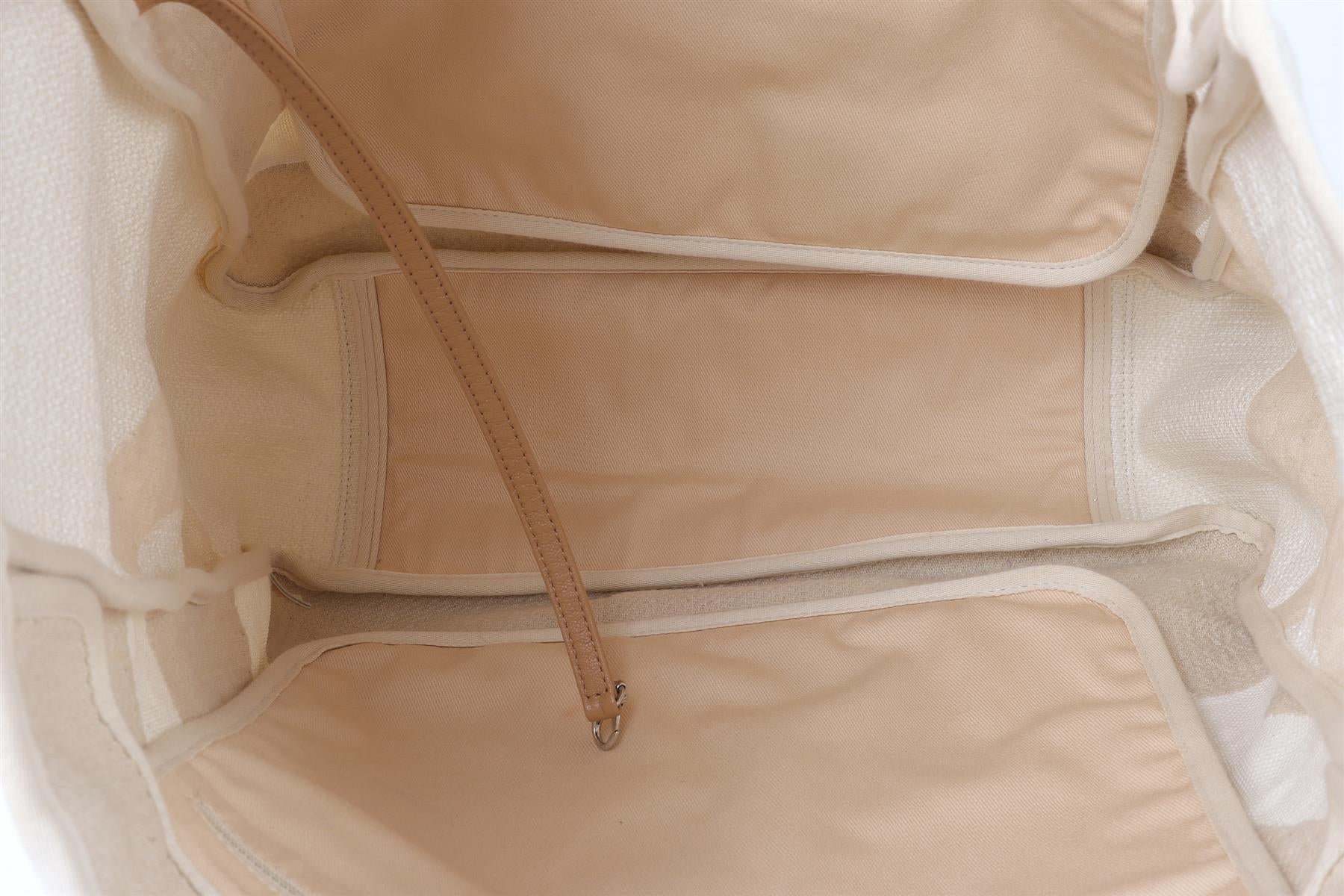 CHANEL BEIGE 2018 SHOPPING MAXI FABRIC TOTE BAG