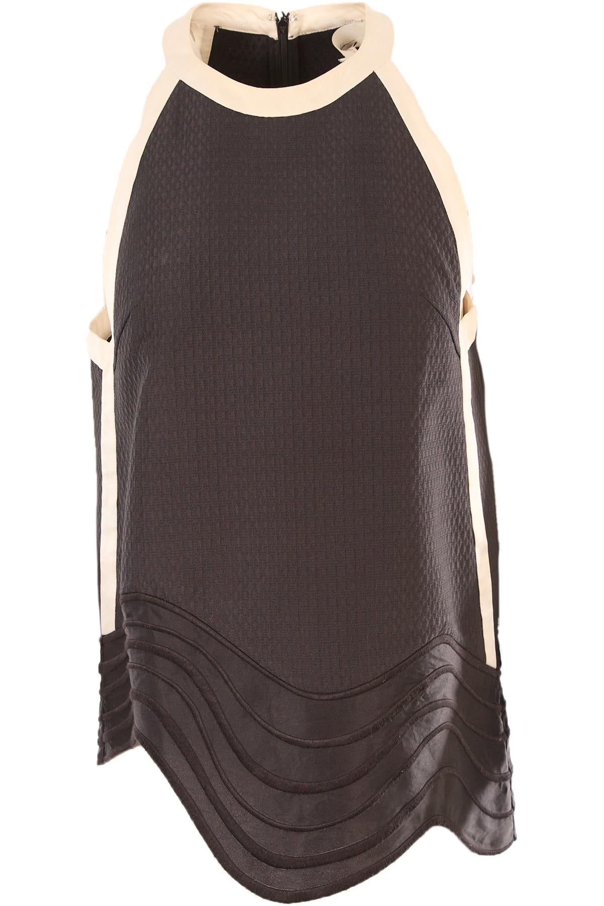 3.1 PHILLIP LIM BLACK WOVEN TOP US 4 UK 8