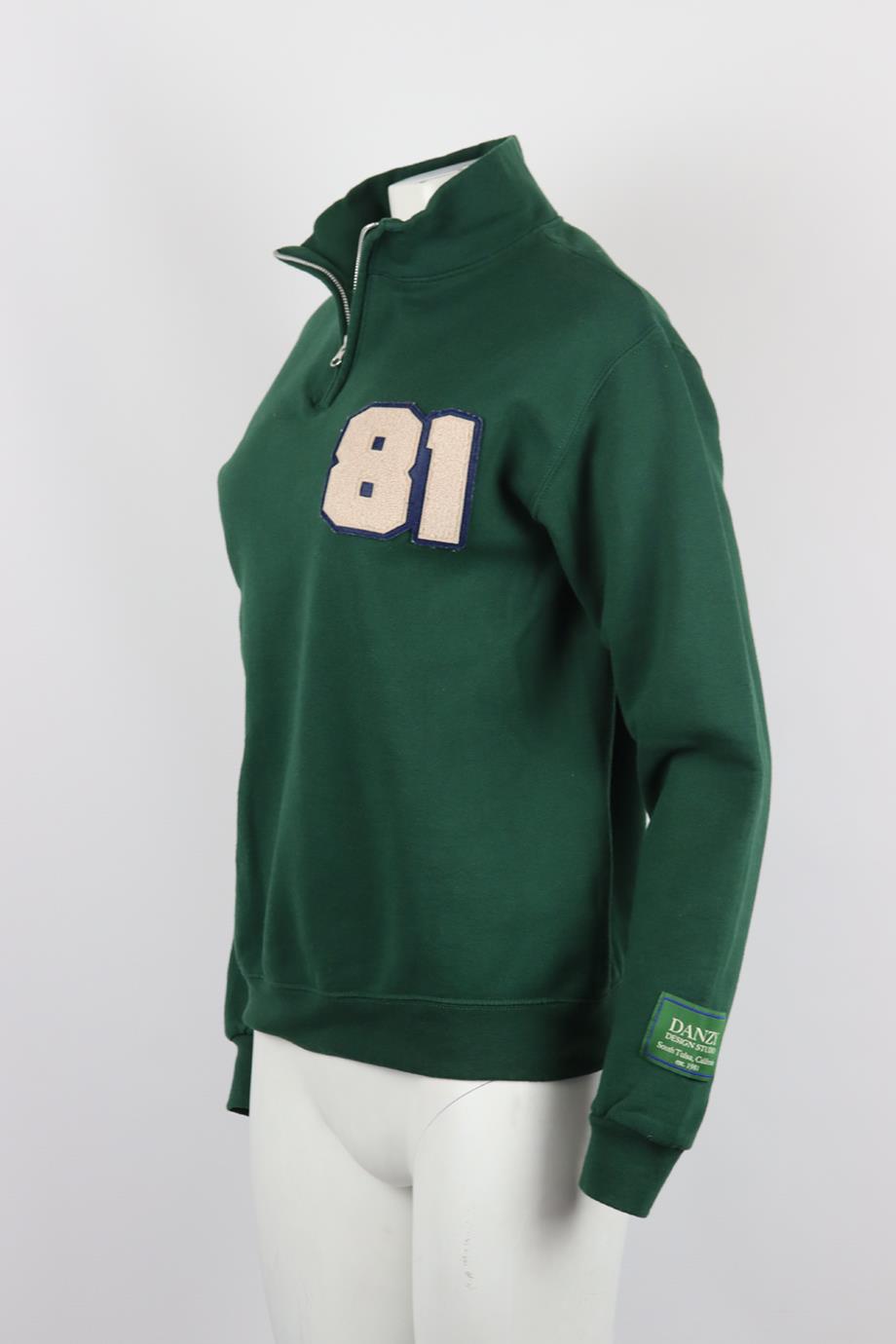 DANZY APPLIQUÉD COTTON JERSEY SWEATSHIRT SMALL