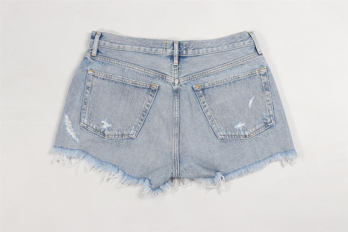 AGOLDE BLUE HIGH RISE DENIM SHORTS W29 UK 10-12