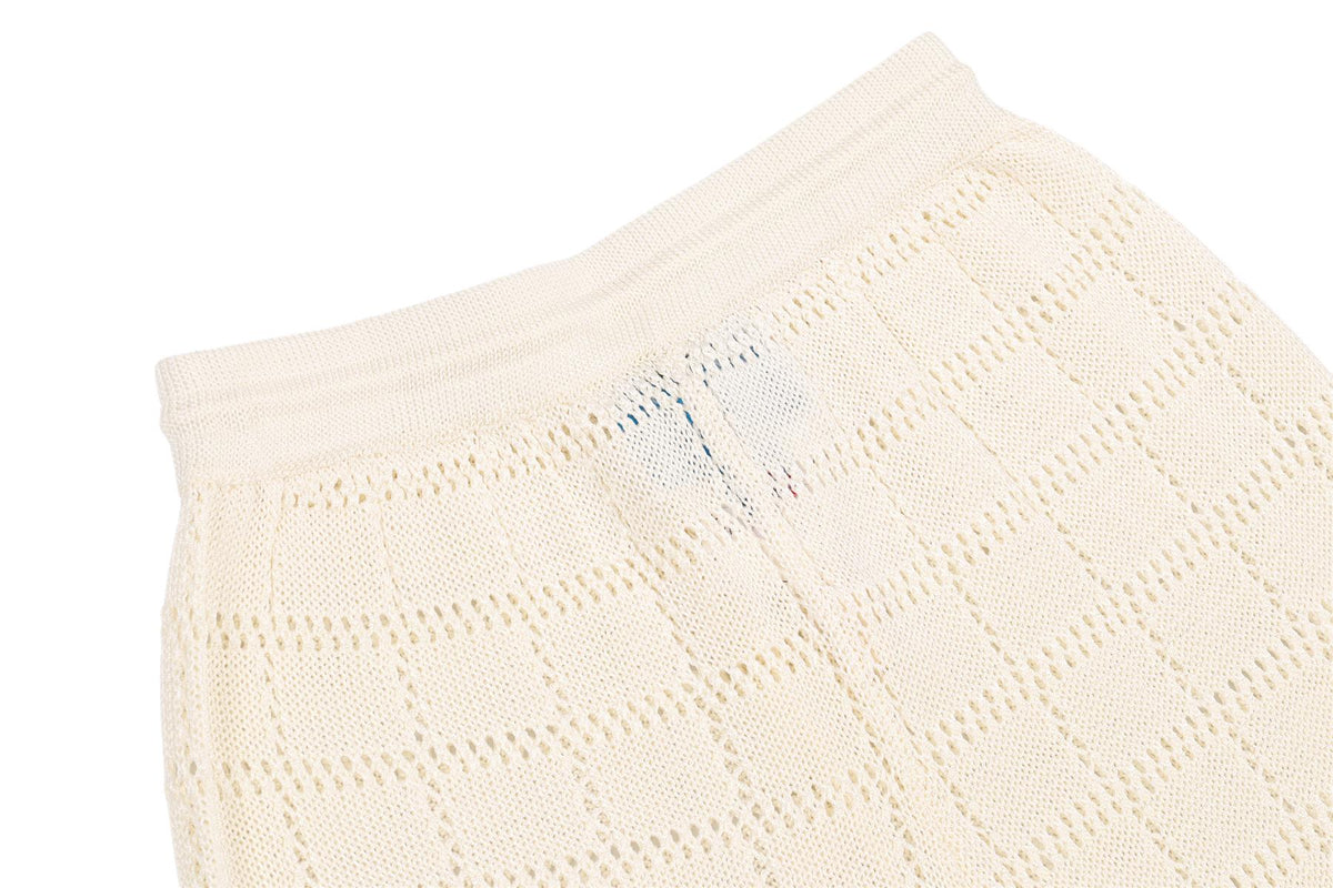 CALLE DEL MAR CREAM KNIT WIDE LEG PANTS SMALL