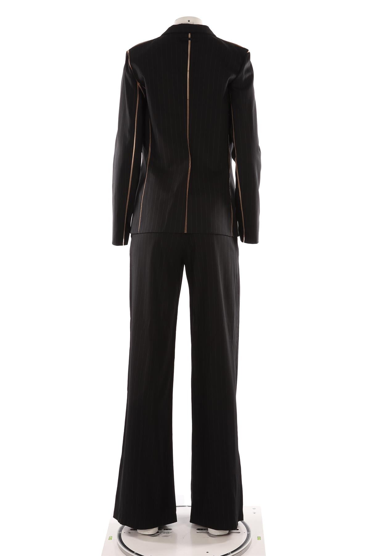 JEAN PAUL GAULTIER BLACK VINTAGE WOOL 2-PIECE SUIT IT 44 UK 12