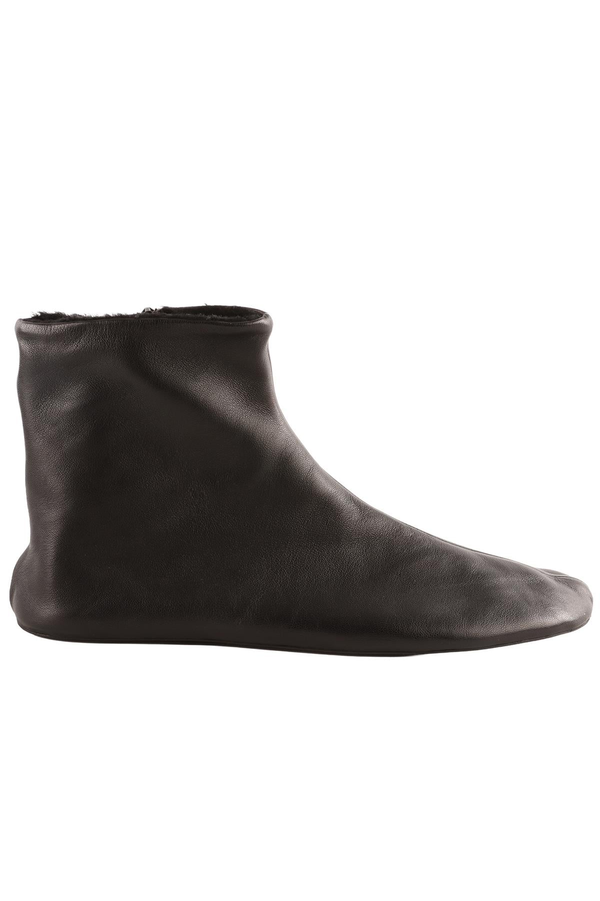 THE ROW BLACK STELLA LEATHER ANKLE BOOTS EU 40 UK 7 US 10