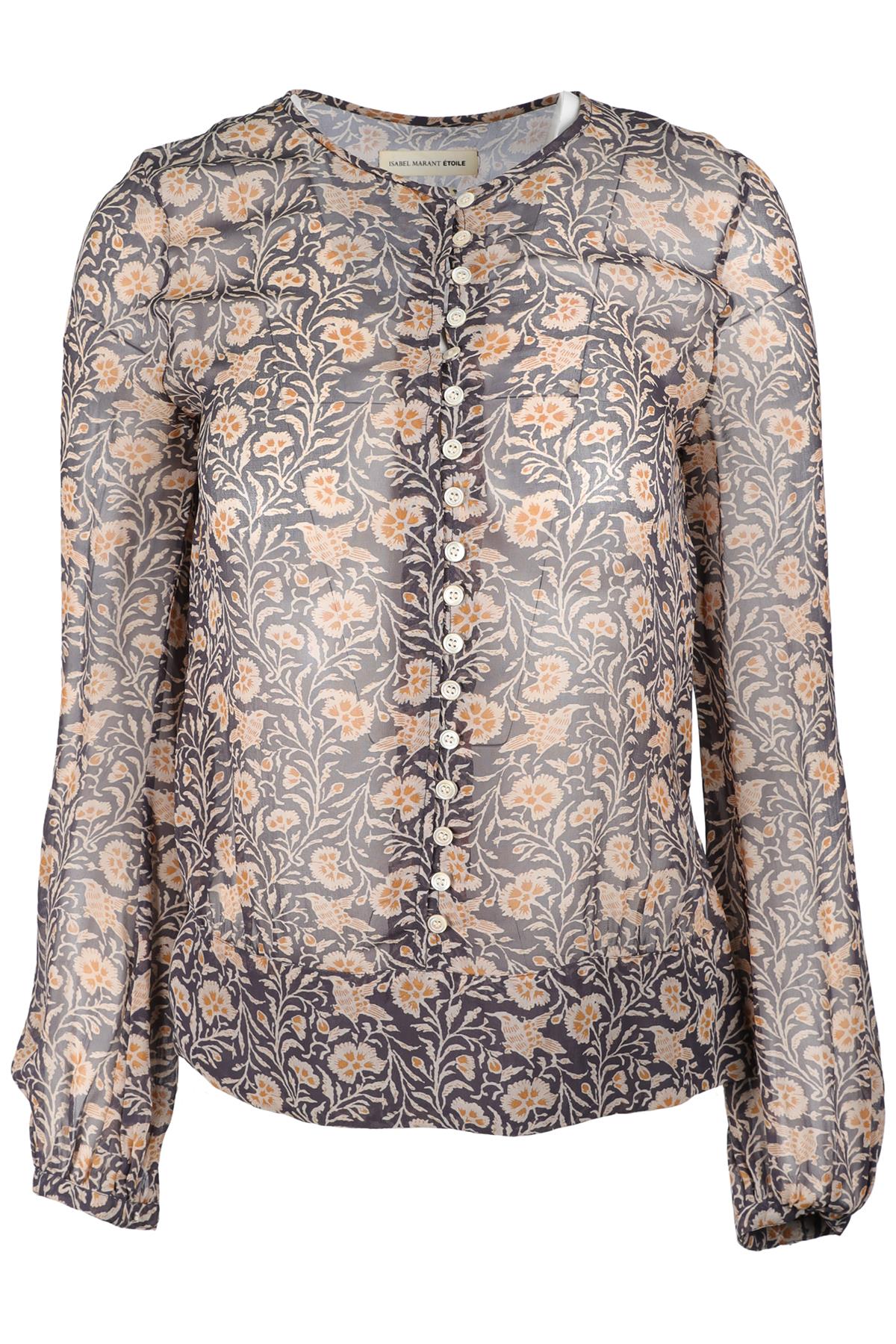 ISABEL MARANT ETOILE BROWN PATTERN VISOCSE SHIRT FR 34 UK 6