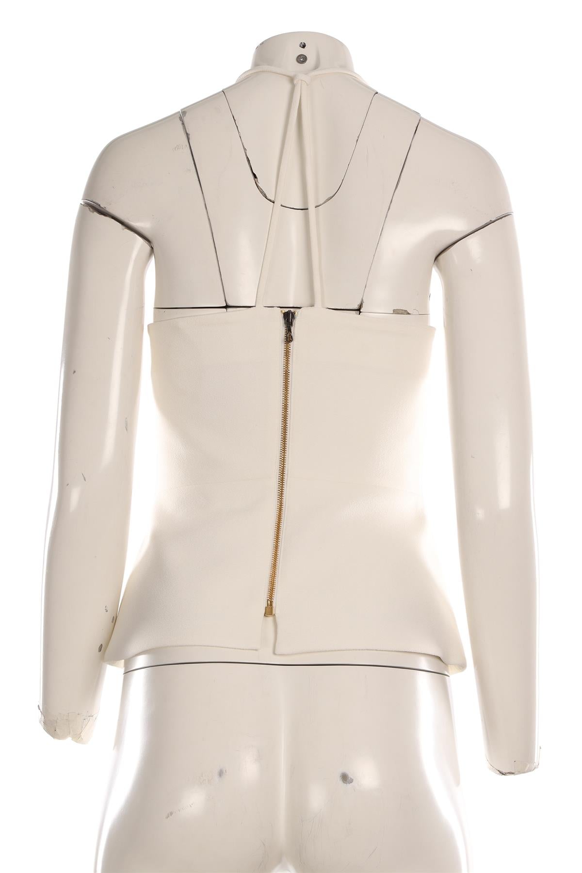 ROLAND MOURET WHITE CREPE TOP UK 8