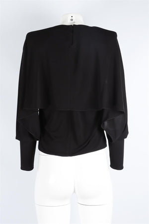 SAINT LAURENT BLACK 2022 CREPE TOP MEDIUM