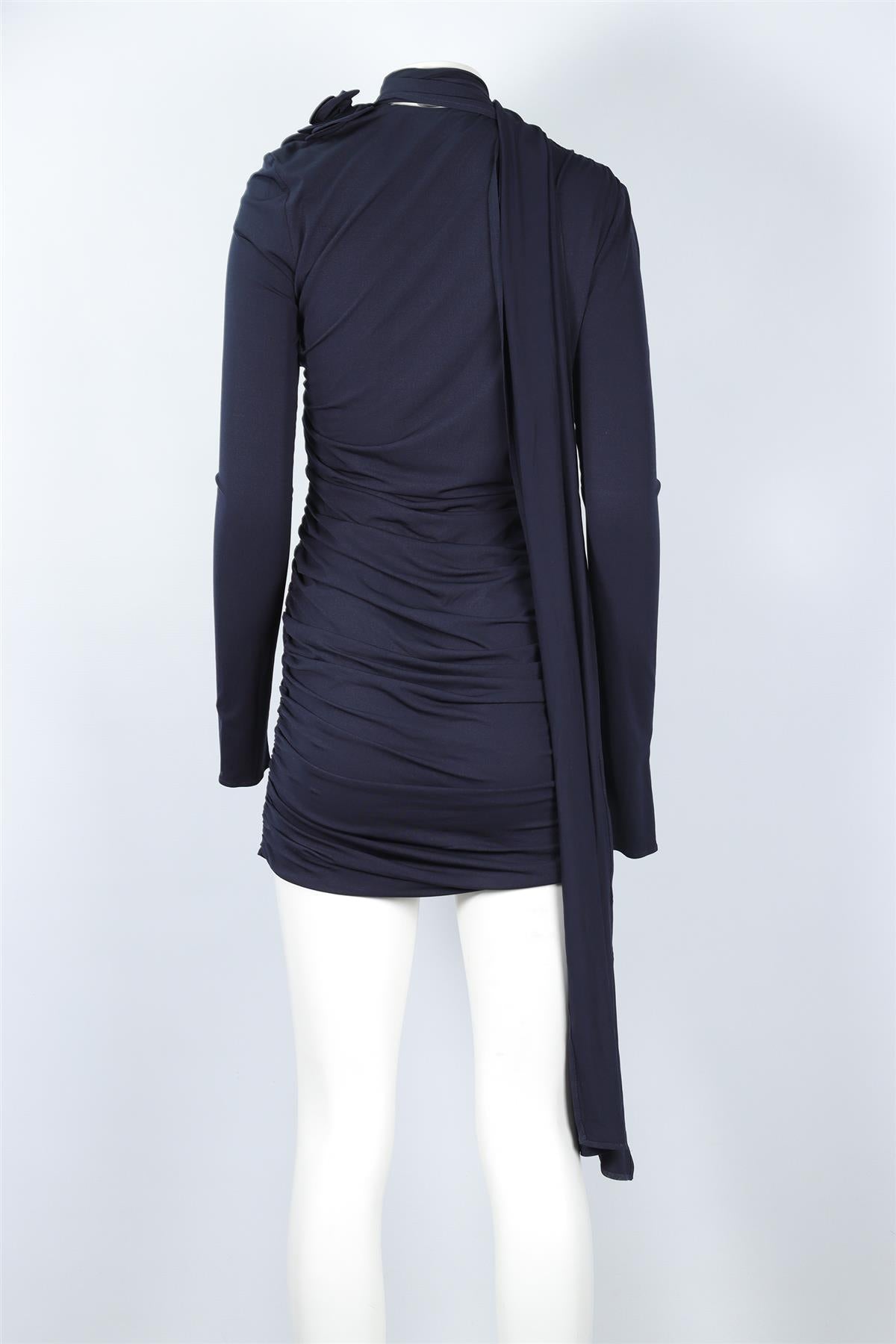 MAGDA BUTRYM NAVY JERSEY MINI DRESS FR 40 UK 12