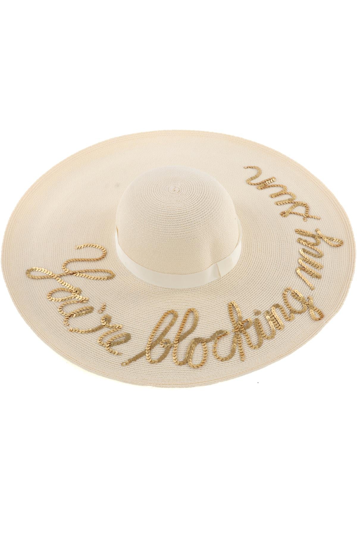 EUGENIA KIM CREAM PAPER SUN HAT 58CM