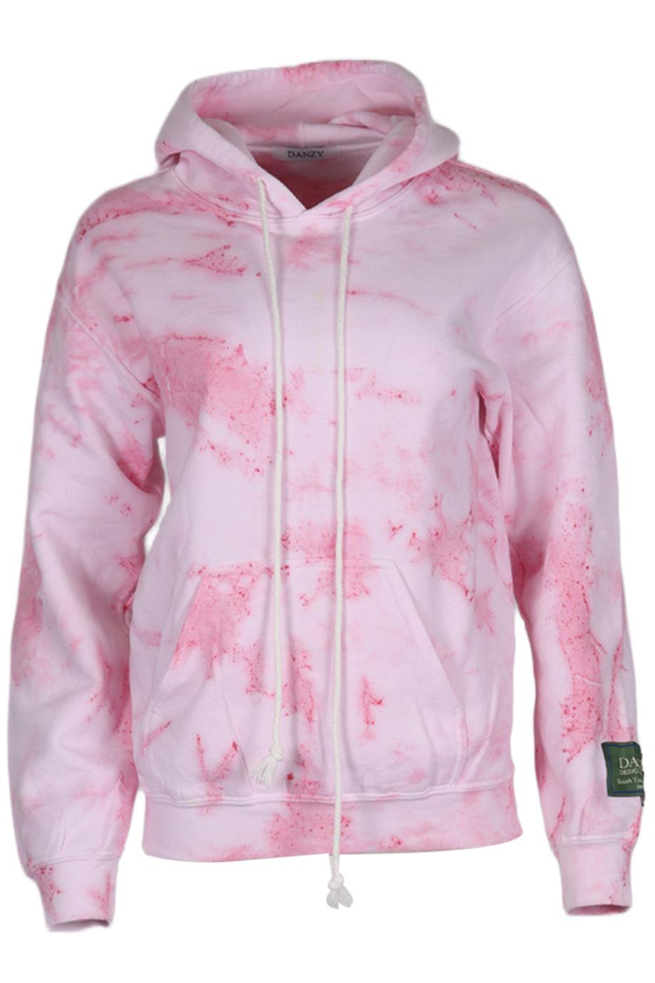 DANZY TIE DYED COTTON JERSEY HOODIE SMALL