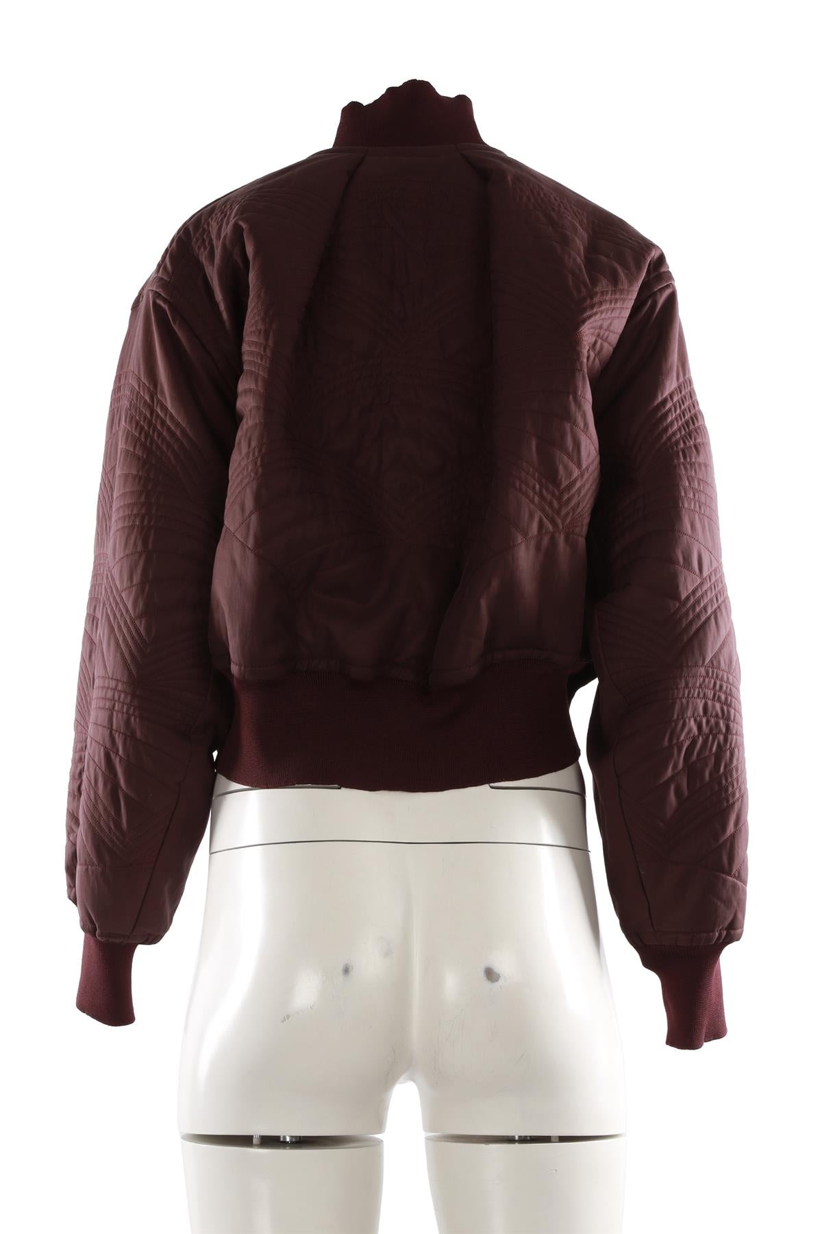 BURGUNDY COTTON BOMBER JACKET
