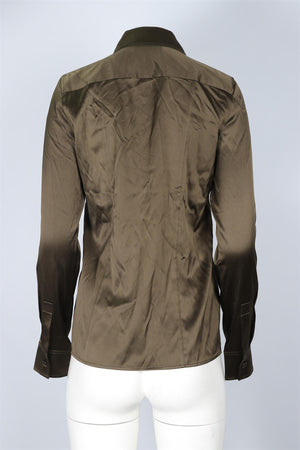 ETERNE GREEN SILK SHIRT XS-SMALL
