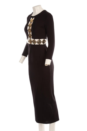 STAUD BLACK JERSEY MAXI DRESS US 2 UK 6