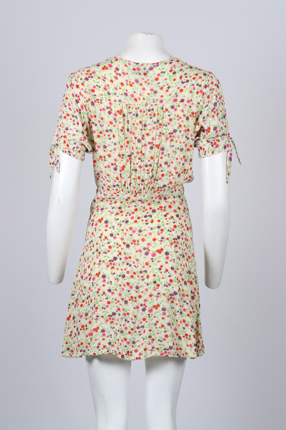 FAITHFULL THE BRAND FLORAL PRINT CREPE MINI DRESS MEDIUM