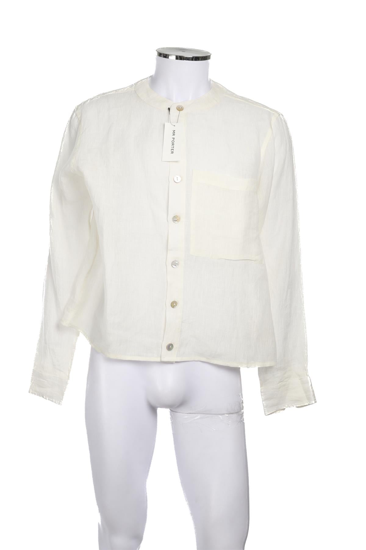 KARTICK RESEARCH WHITE MENS LINEN SHIRT MEDIUM
