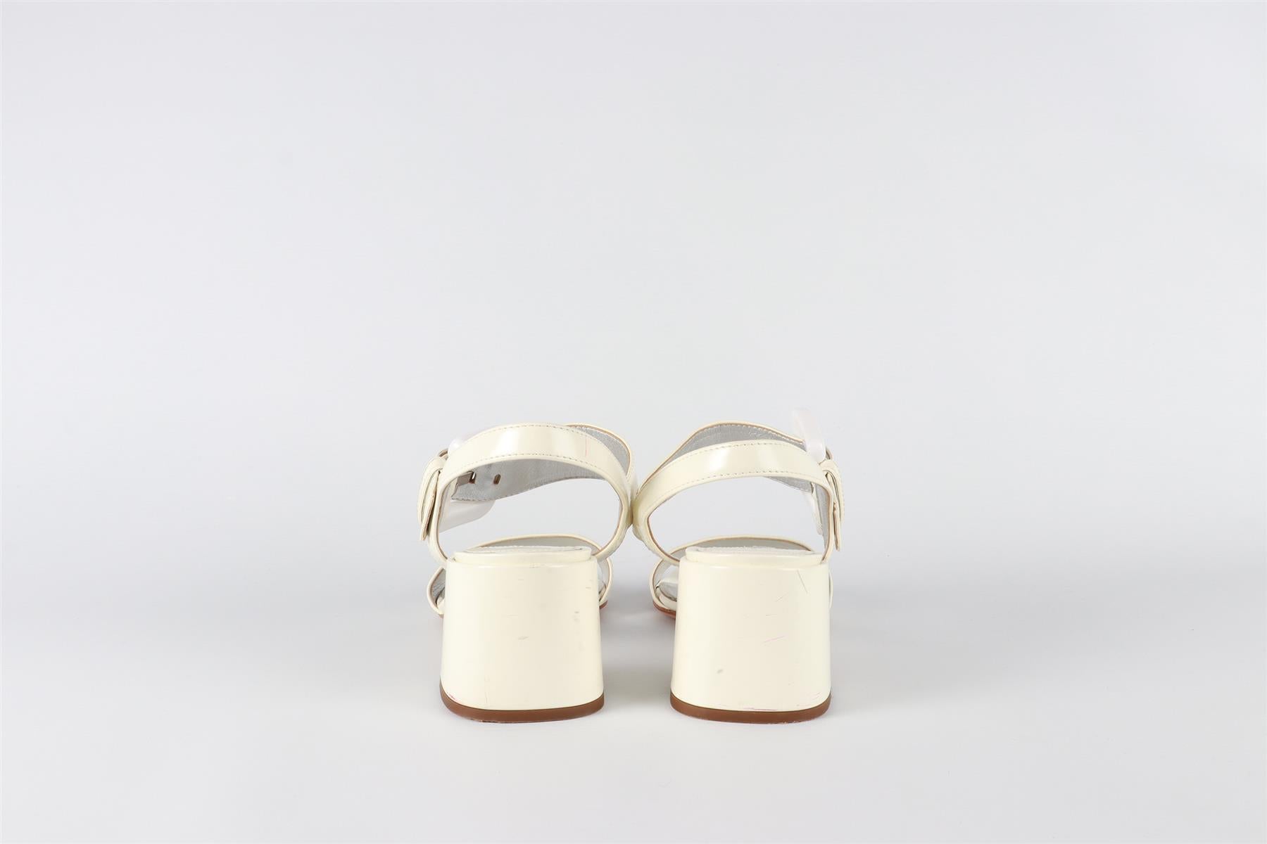 PRADA WHITE PATENT LEATHER SANDALS EU 37 UK 4 US 7