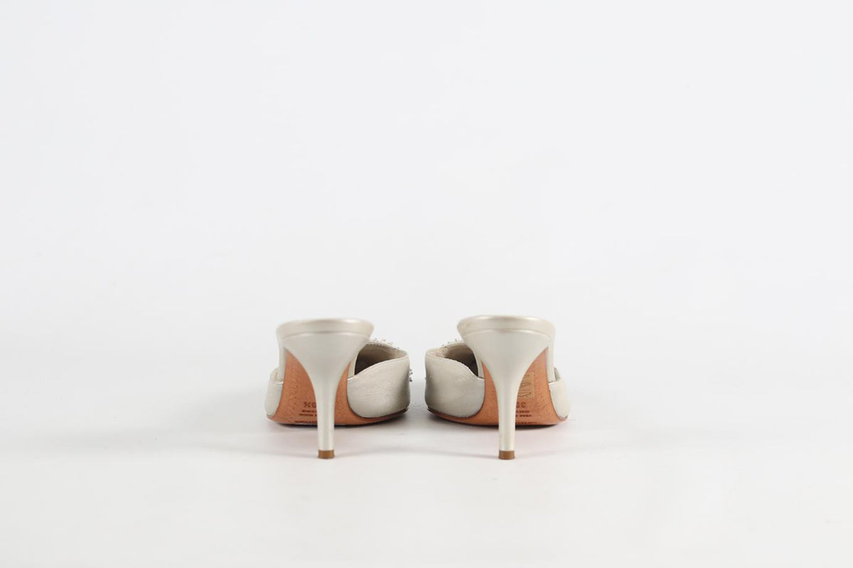 SERGIO ROSSI LEATHER MULES EU 39.5 UK 6.5 US 9.5