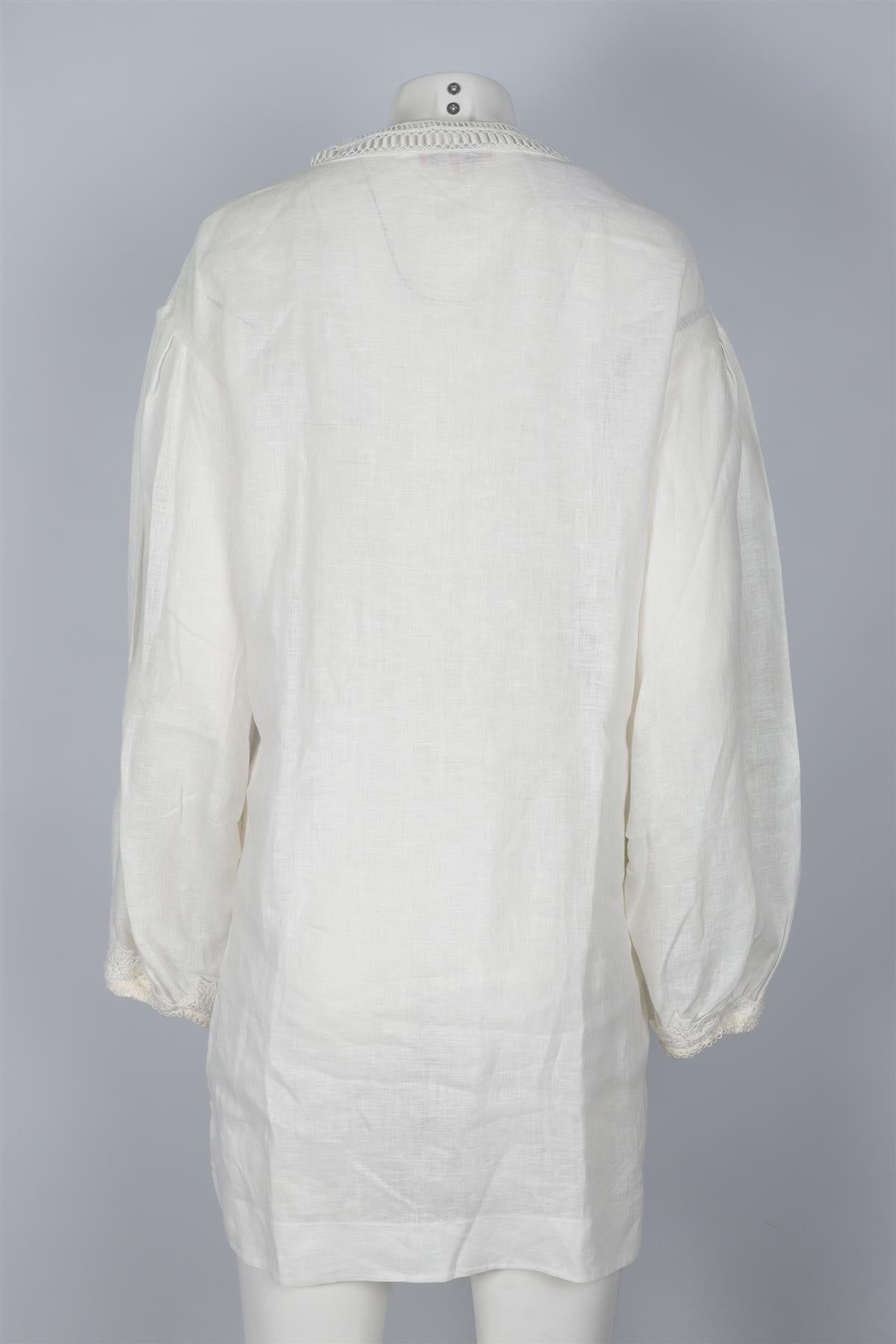 ERMANNO SCERVINO WHITE LINEN MINI DRESS IT 40 UK 8