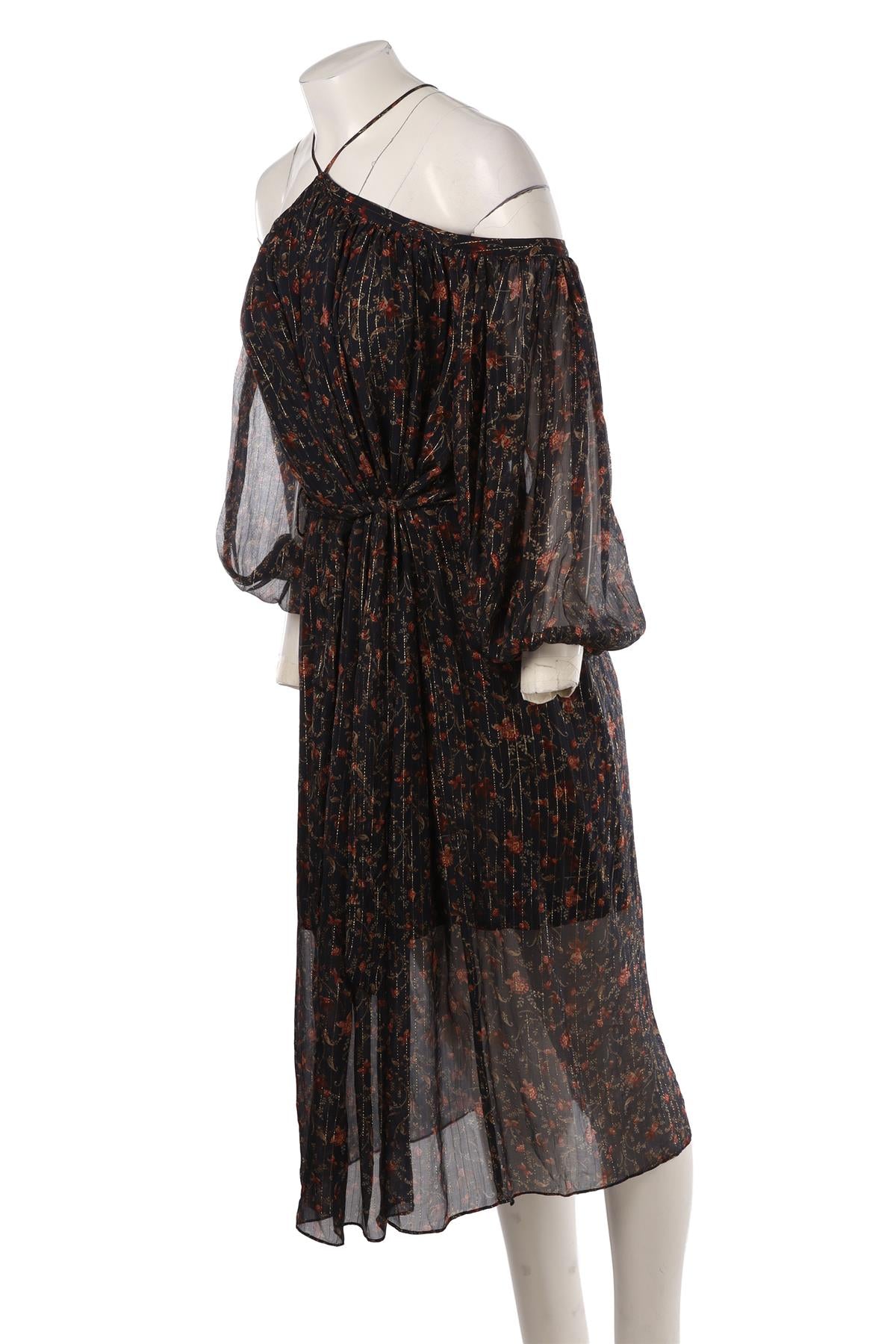 NAVY SILK MAXI DRESS