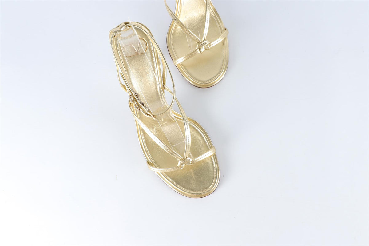 VALENTINO GARAVANI GOLD LEATHER SANDALS EU 38 UK 5 US 8