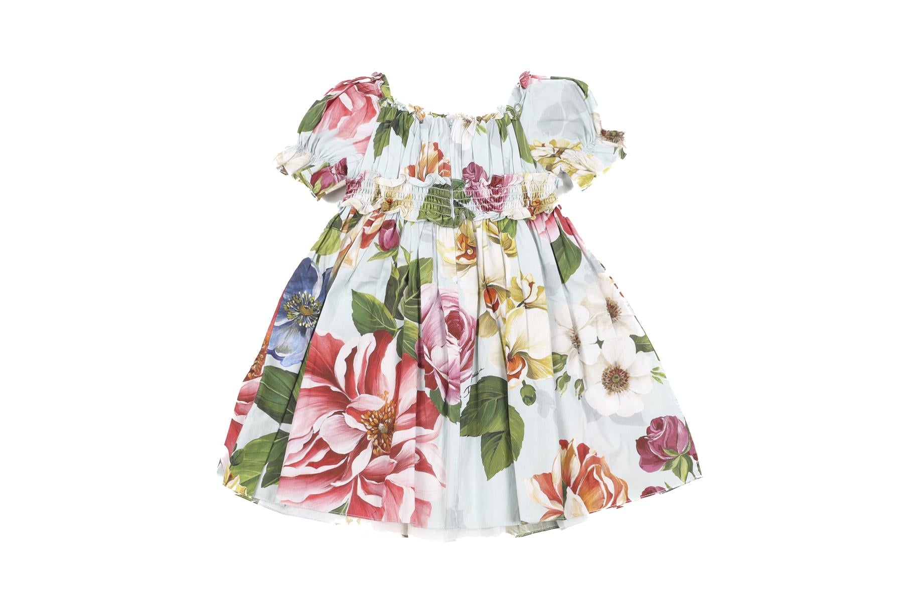 DOLCE & GABBANA BLUE BABY GIRLS DRESS AND BLOOMERS SET 12-18 MONTHS