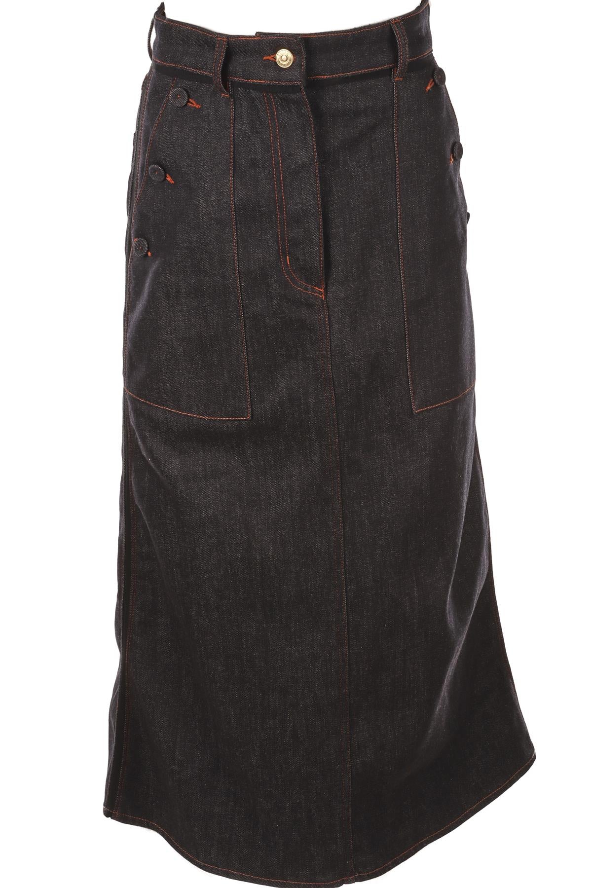 ERDEM BLUE DENIM MAXI SKIRT UK 6