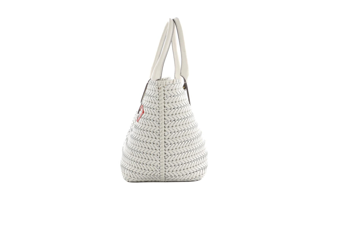 ANYA HINDMARCH ECRU NEESON LEATHER TOTE BAG