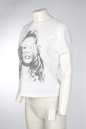 RE/DONE + PAMELA ANDERSON WHITE COTTON T-SHIRT MEDIUM