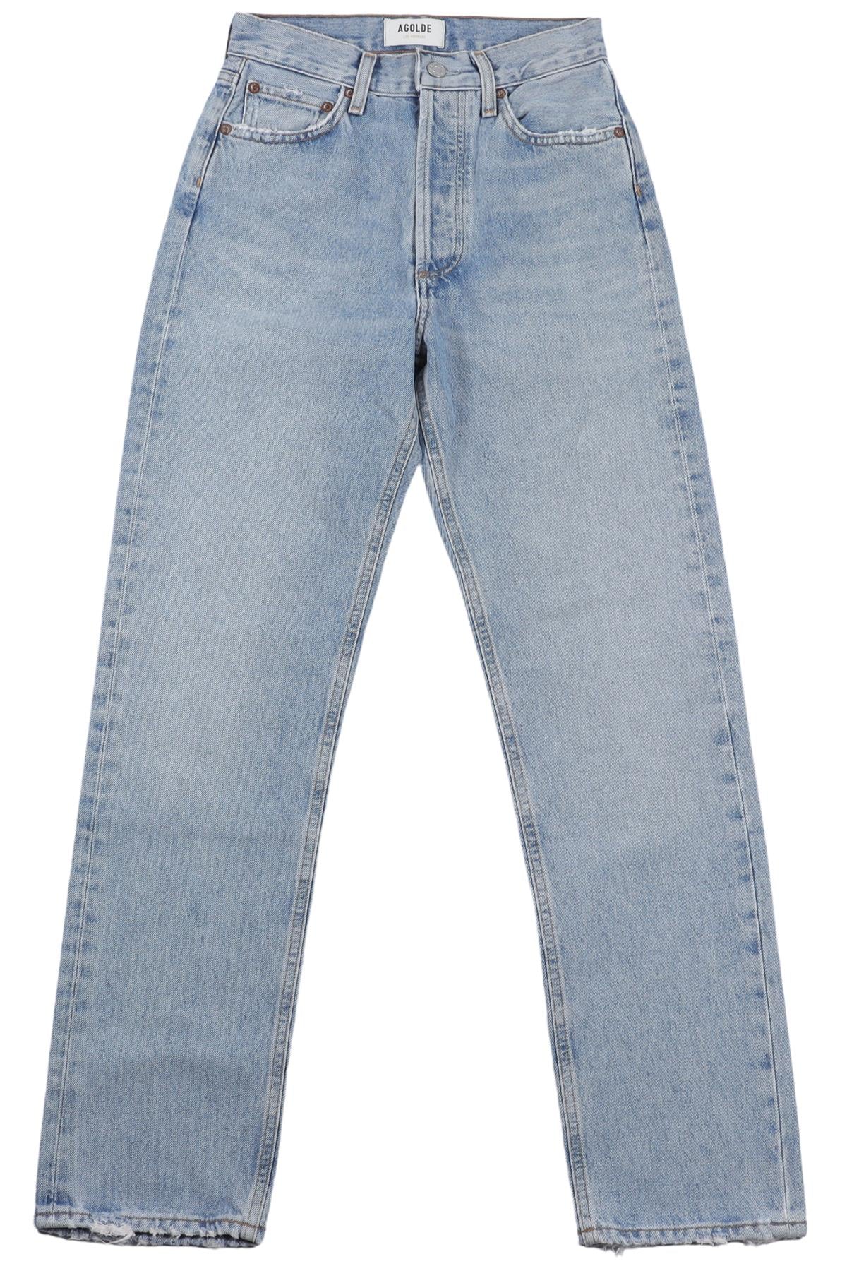 AGOLDE BLUE HIGH RISE STRAIGHT LEG JEANS W24 UK 6