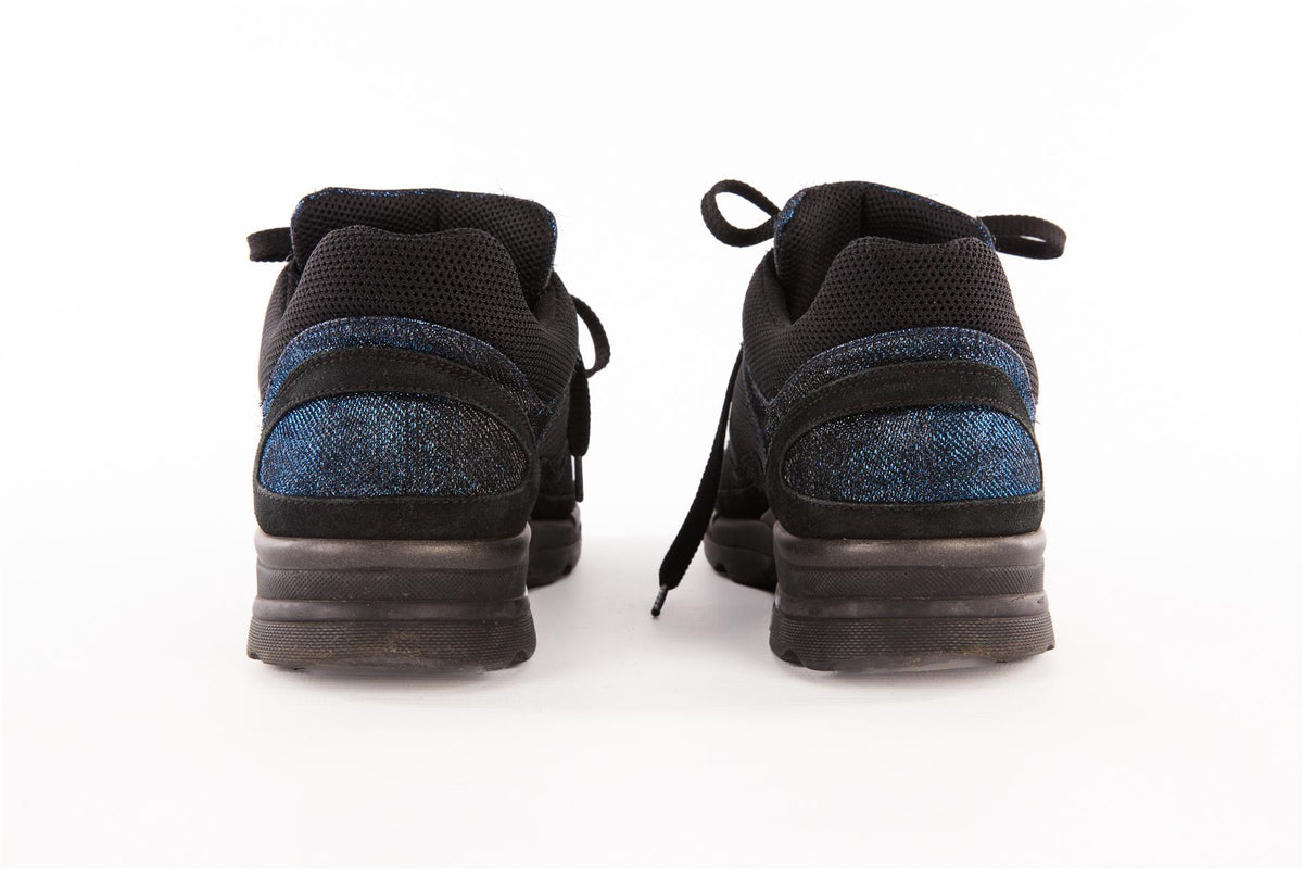 CHANEL BLUE CC FABRIC SNEAKERS EU 39 UK 6 US 9