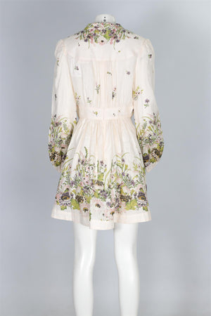 ZIMMERMANN WHITE LINEN MINI DRESS UK 14