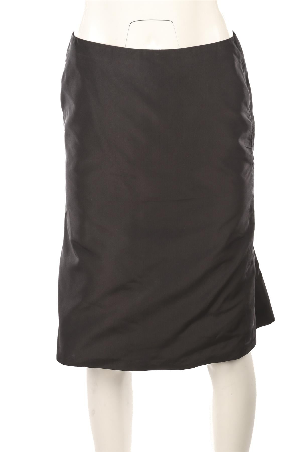 ALEXANDER MCQUEEN BLACK 2004 SILK MIDI SKIRT IT 40 UK 8