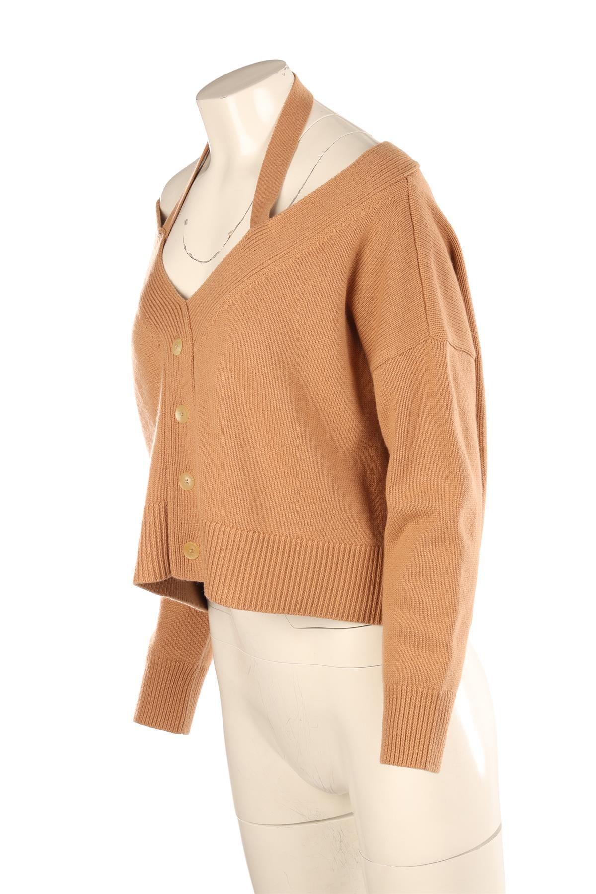 MICHAEL KORS TAN CASHMERE CARDIGAN SMALL