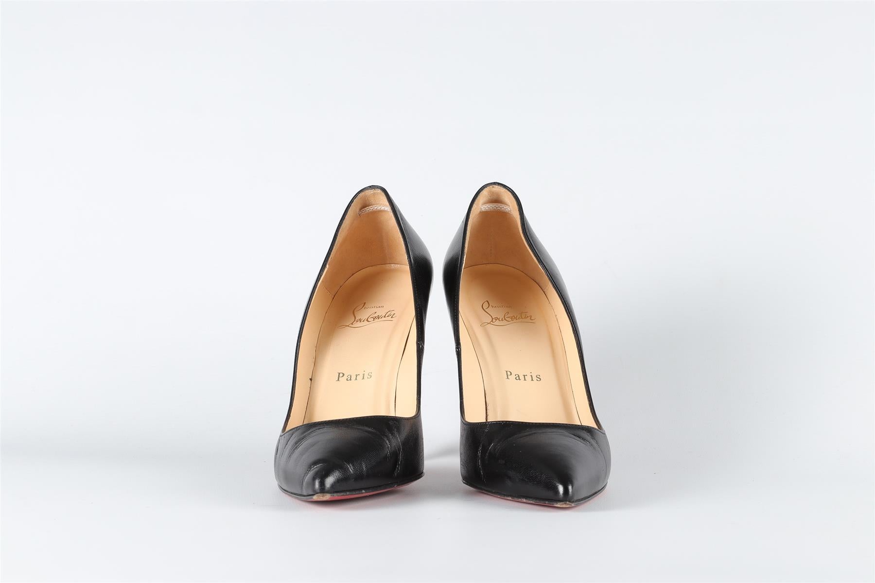 CHRISTIAN LOUBOUTIN BLACK LEATHER PUMPS EU 37.5 UK 4.5 US 7.5