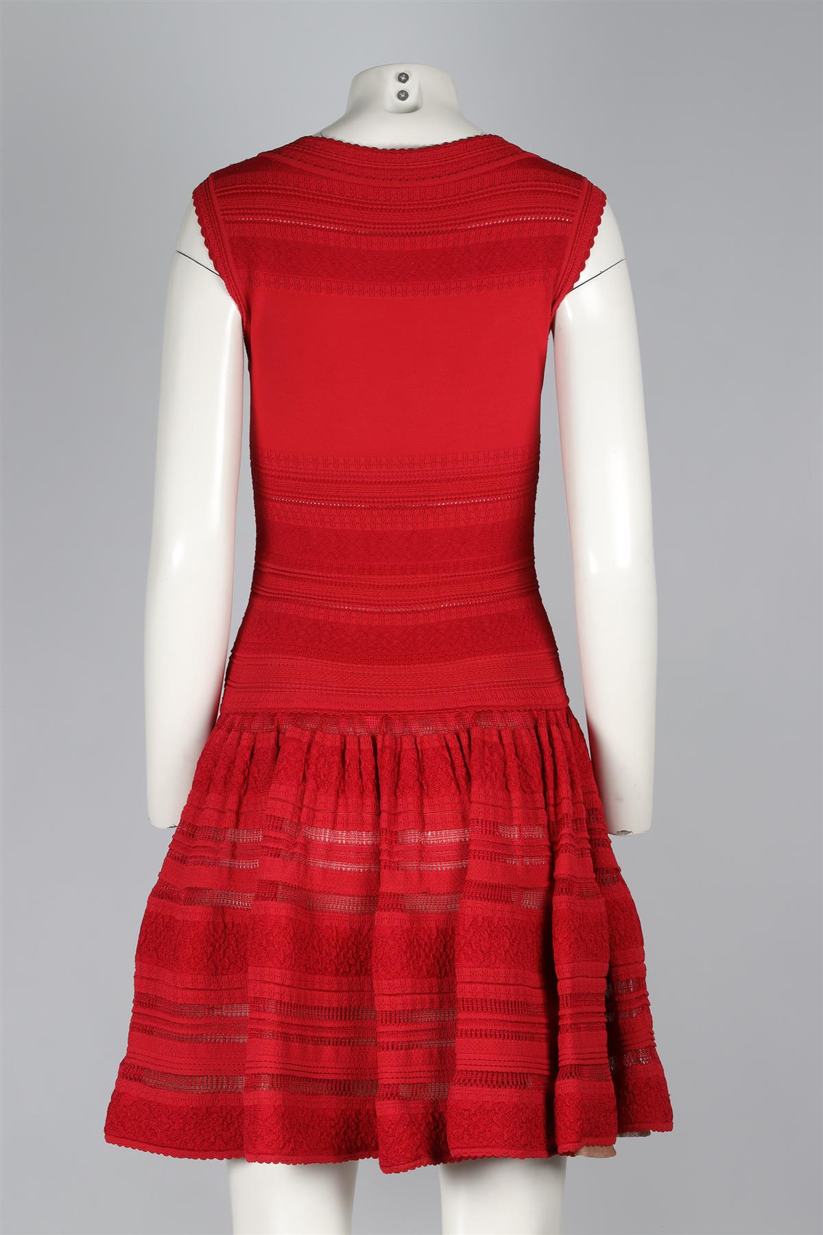 ALAÏA RED KNIT MINI DRESS FR 38 UK 10