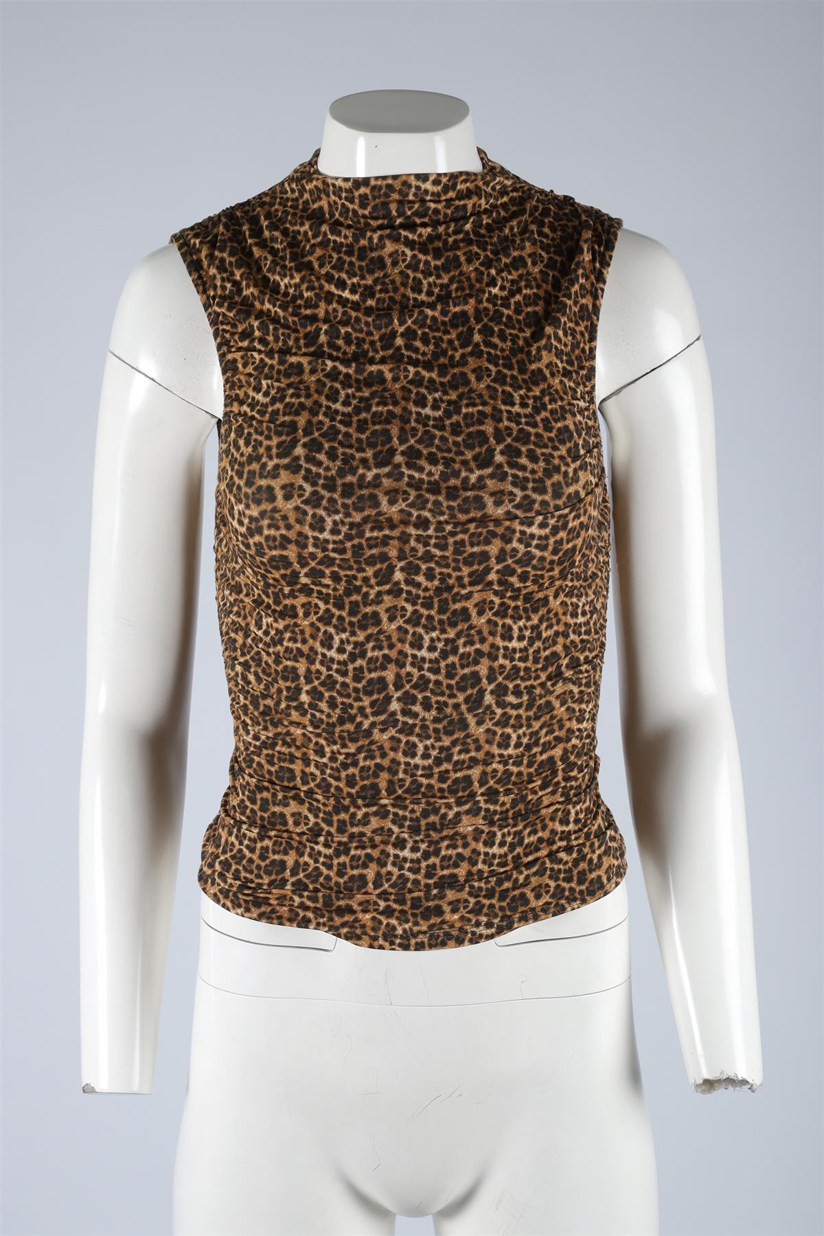 MIAOU BROWN JERSEY TOP XXSMALL