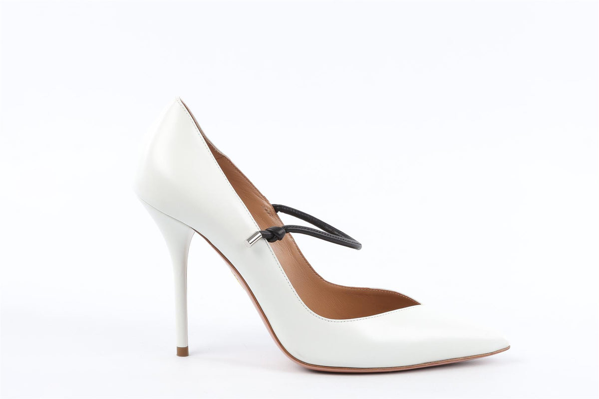 AQUAZZURA WHITE LEATHER PUMPS EU 38.5 UK 5.5 US 8.5