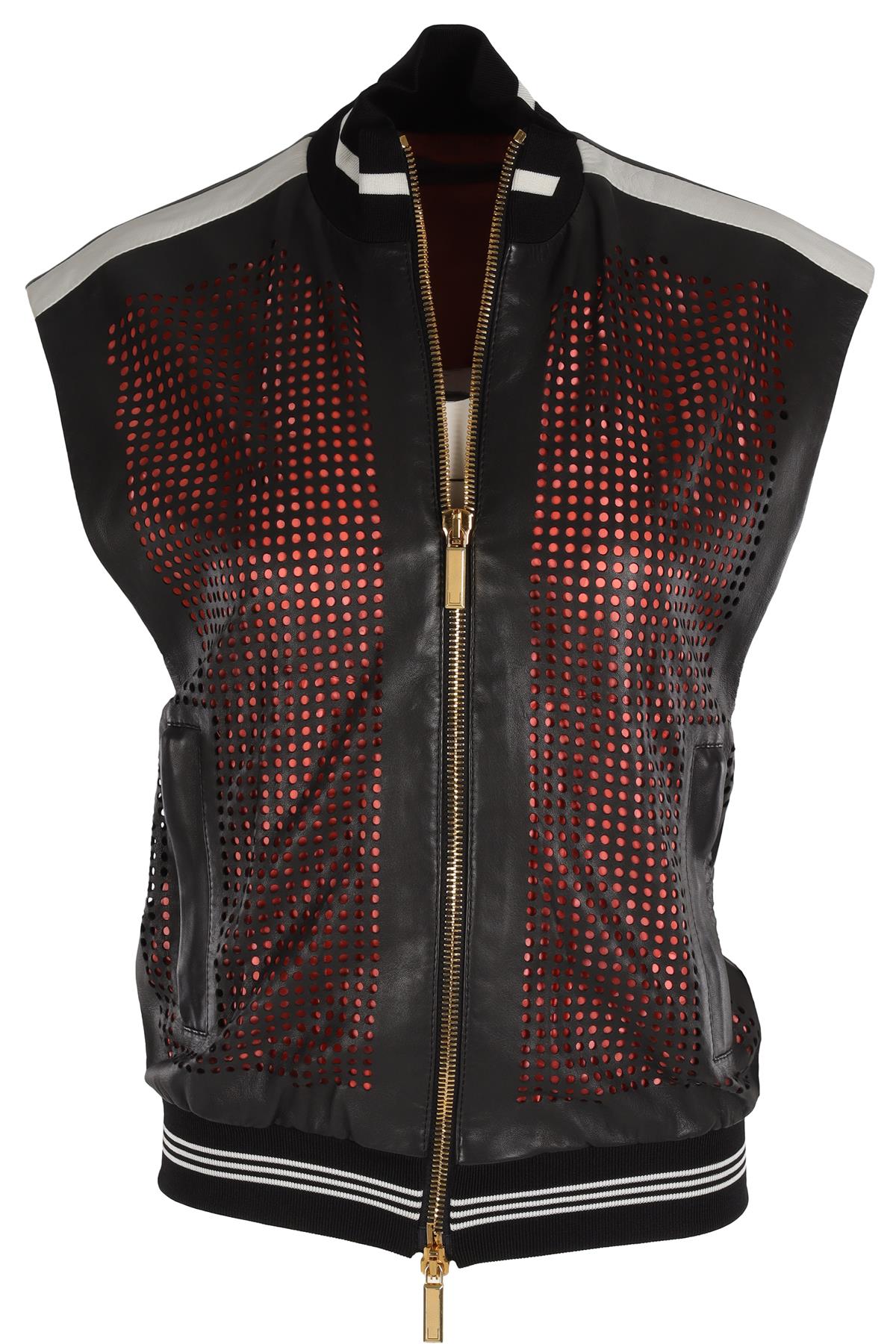 EMANUEL UNGARO MULTI LEATHER GILET IT 40 UK 8