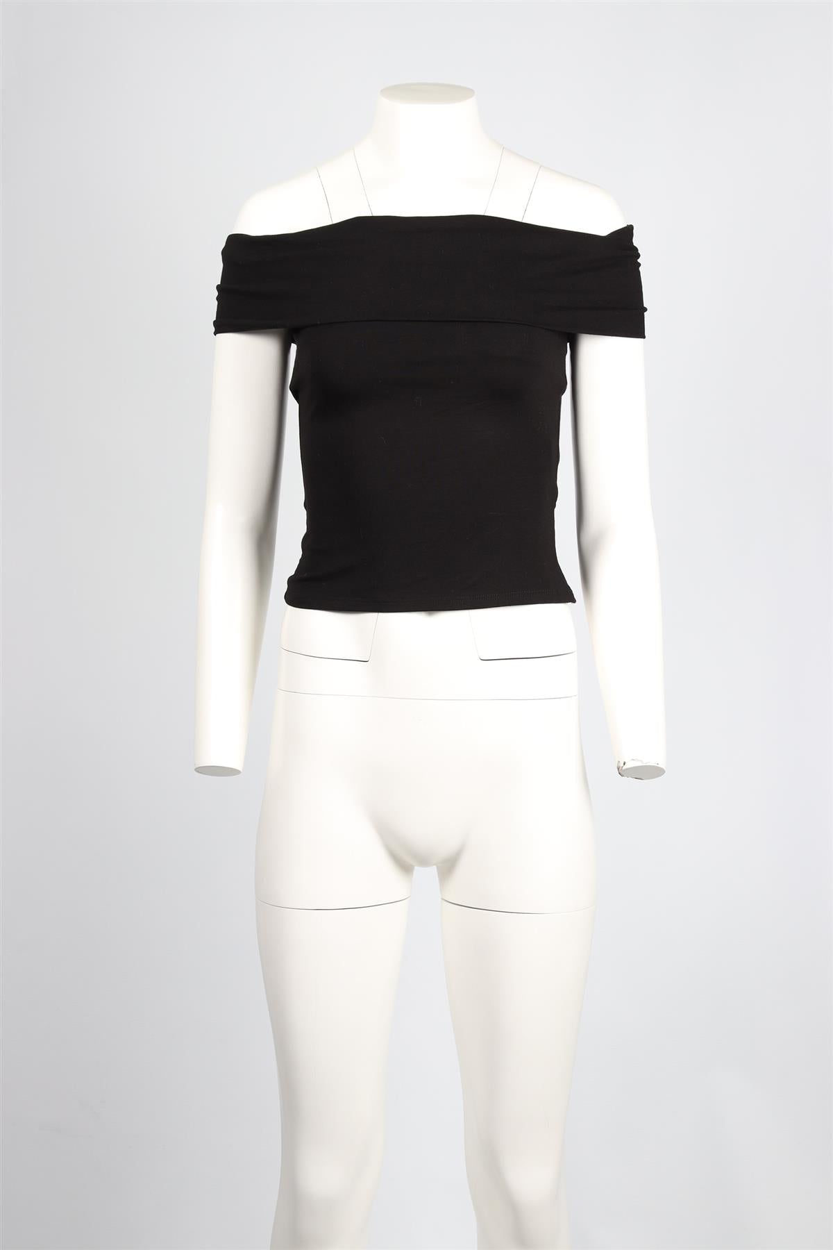 REFORMATION BLACK JERSEY TOP XSMALL