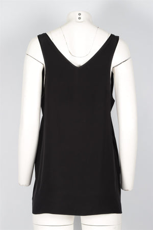 VICTORIA BECKHAM BLACK SILK TOP UK 14