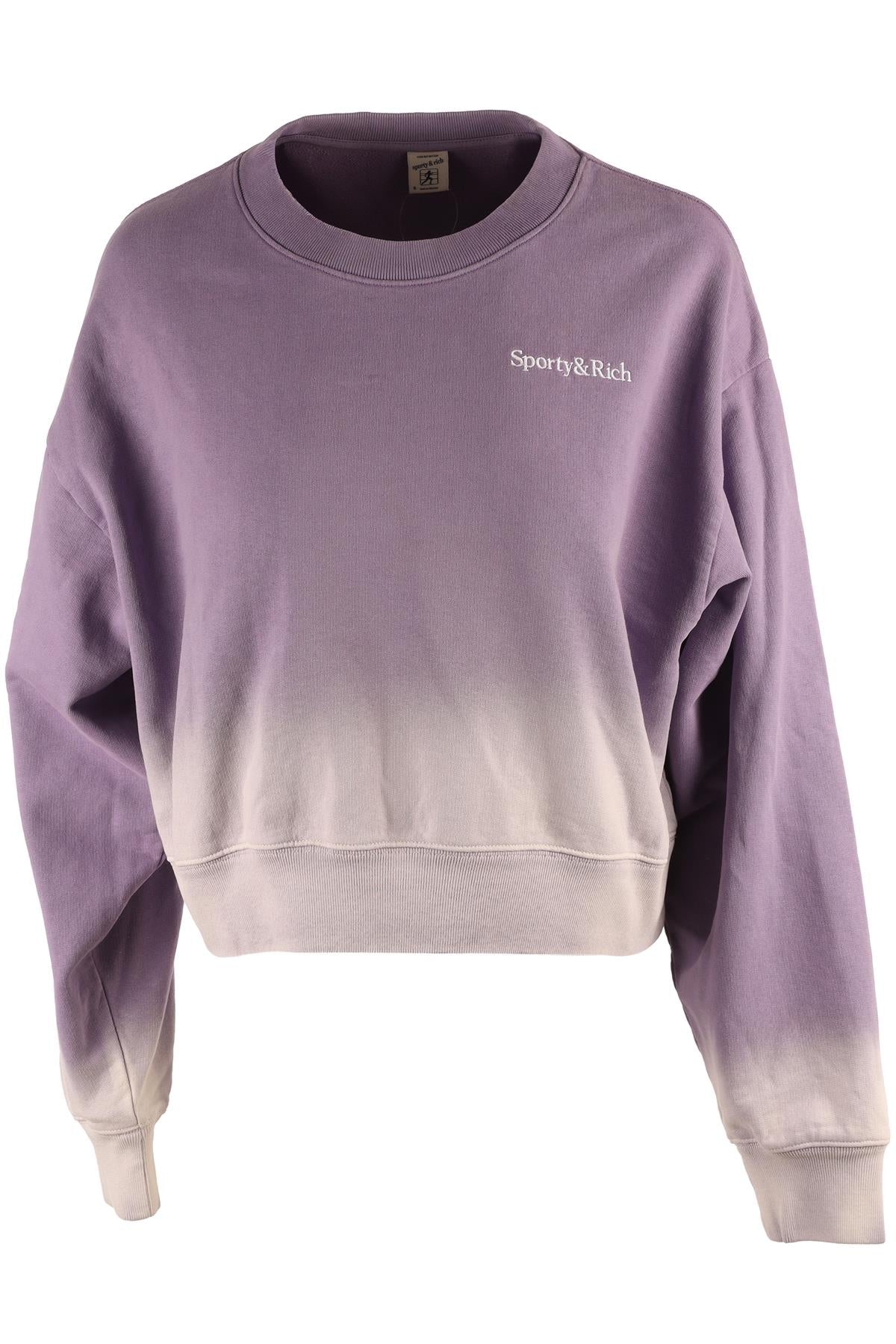 SPORTY & RICH PURPLE COTTON SWEATSHIRT SMALL