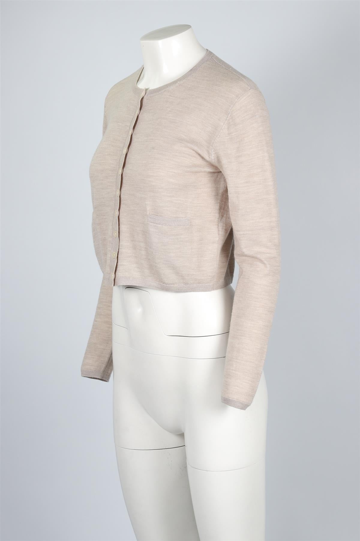 LESET BEIGE WOOL CARDIGAN XSMALL