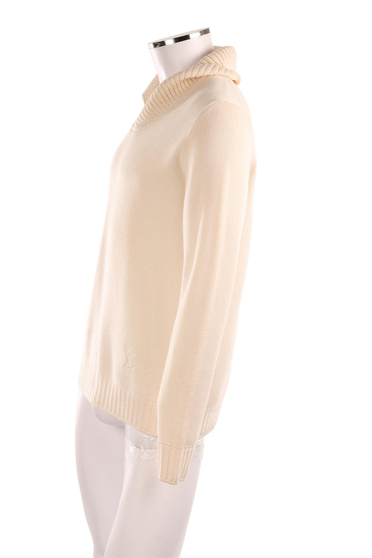 LOUIS VUITTON CREAM MEN'S WOOL SWEATER MEDIUM