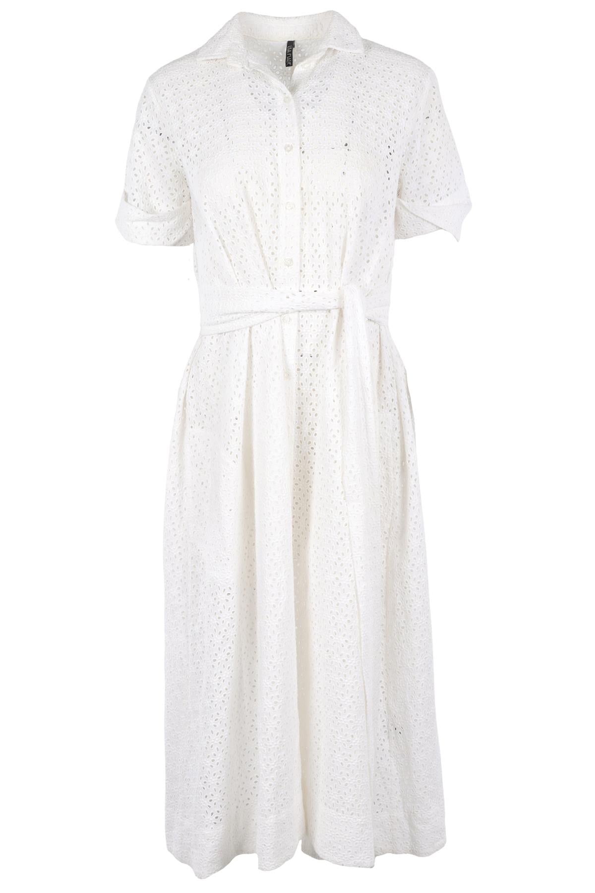 LISA MARIE FERNANDEZ WHITE COTTON MAXI DRESS 2 UK 8