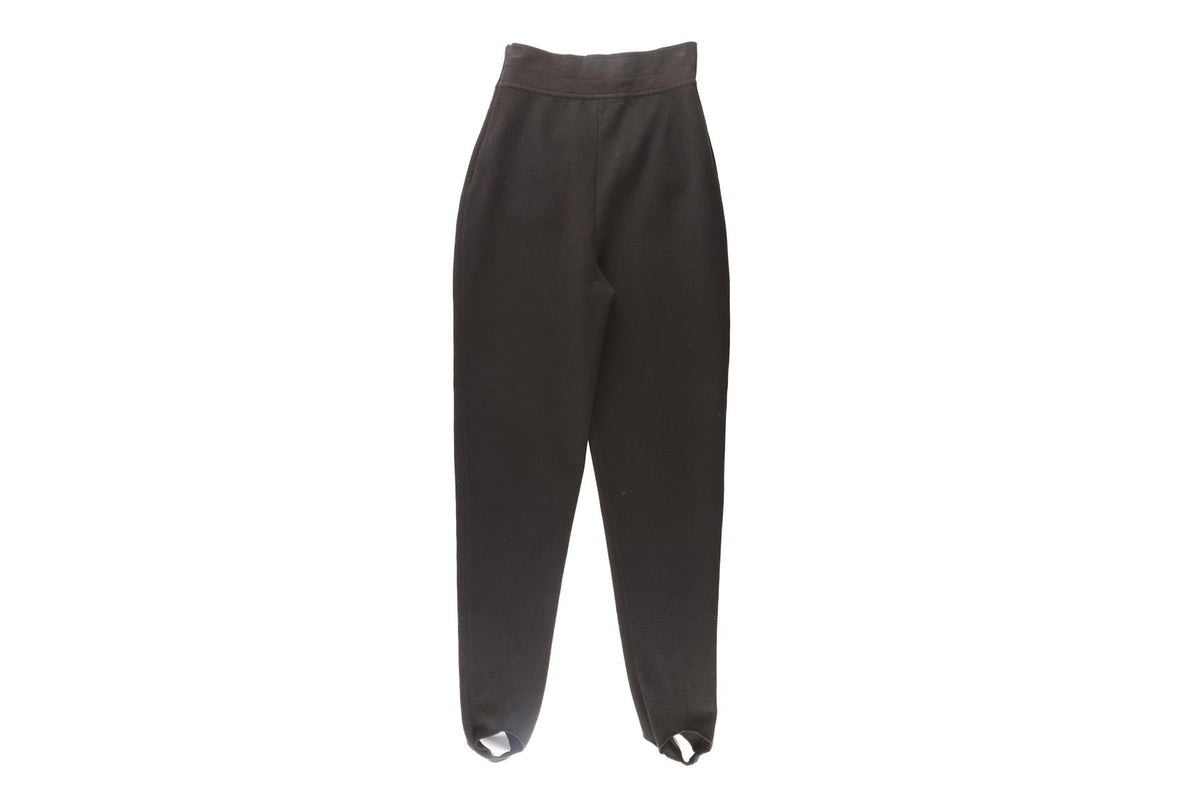 ALAÏA BLACK WOOL STIRRUP LEGGINGS FR 38 UK 10
