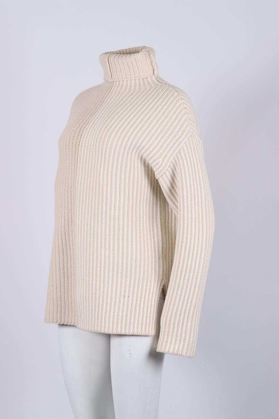 JOSEPH RIBBED WOOL BLEND TURTLENECK SWEATER XSMALL